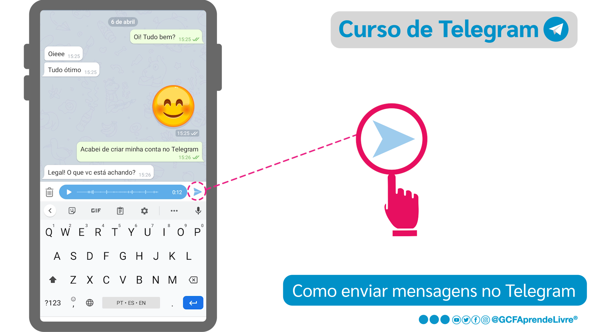 Como enviar mensagem de voz pelo Telegram: passo 6